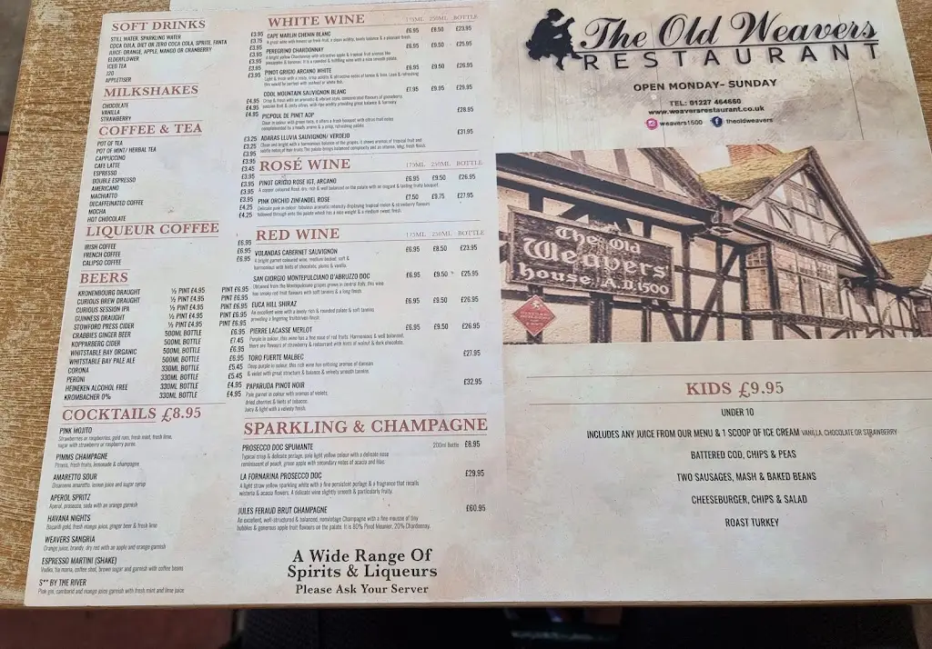 Menu_Old Weavers House_Blean_image_4