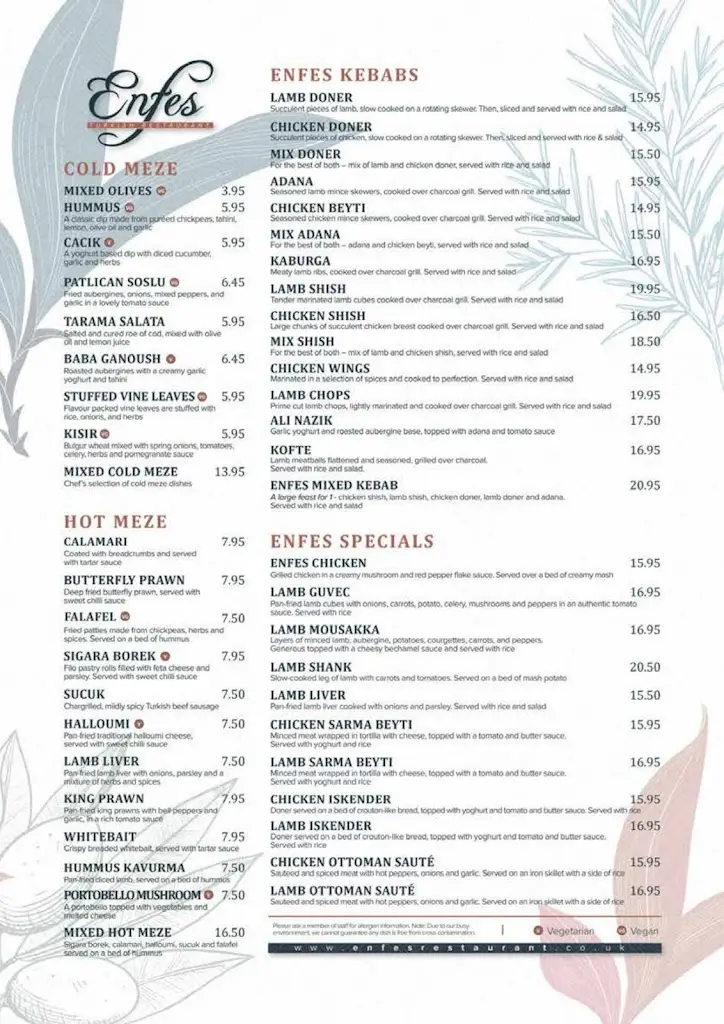 Menu_Enfes Restaurant_Bletchley_image_1
