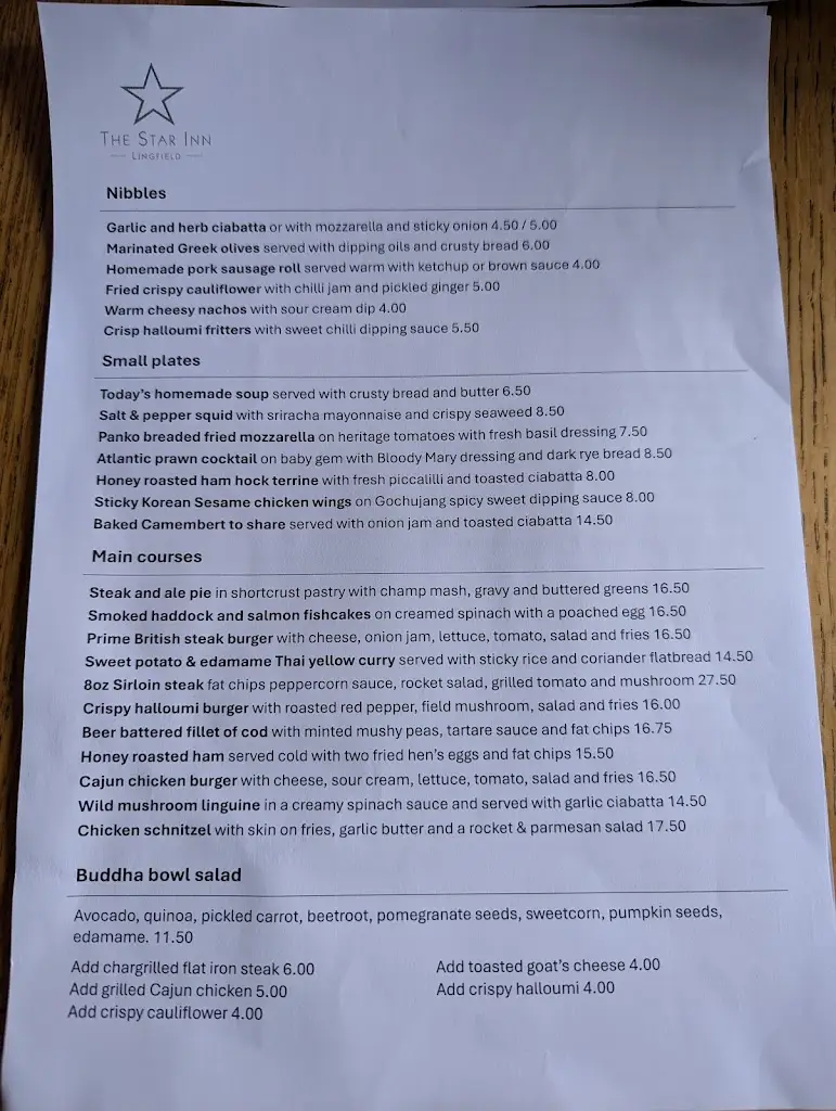 Menu_The Star Inn_Blindley Heath_image_1