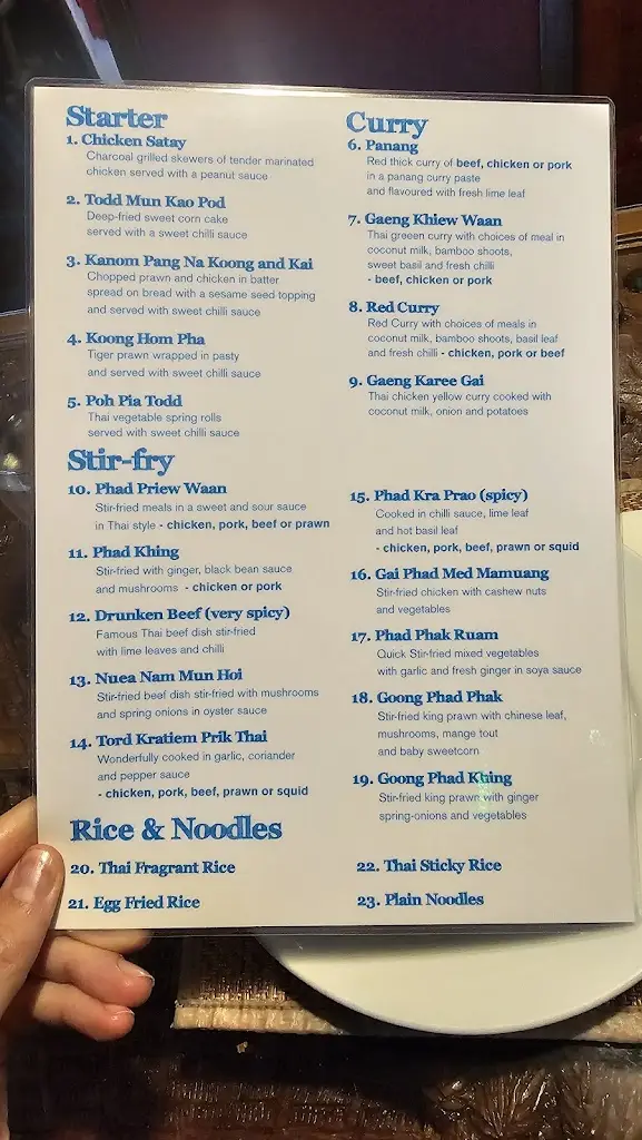 Menu_Tammy's Thai Restaurant_Blindley Heath_image_1