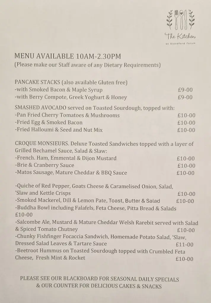 Menu_The Kitchen at Blandford_Blandford Forum_immagine_2