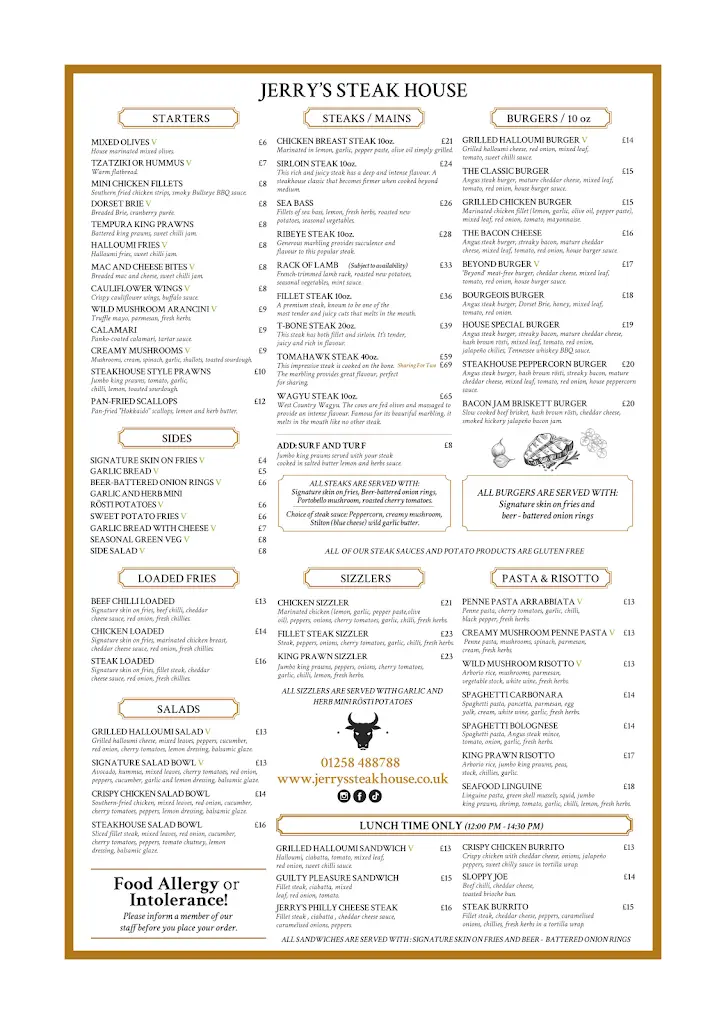 Menu_Jerry's Steakhouse, Cafe and wine bar_Blandford Forum_image_1