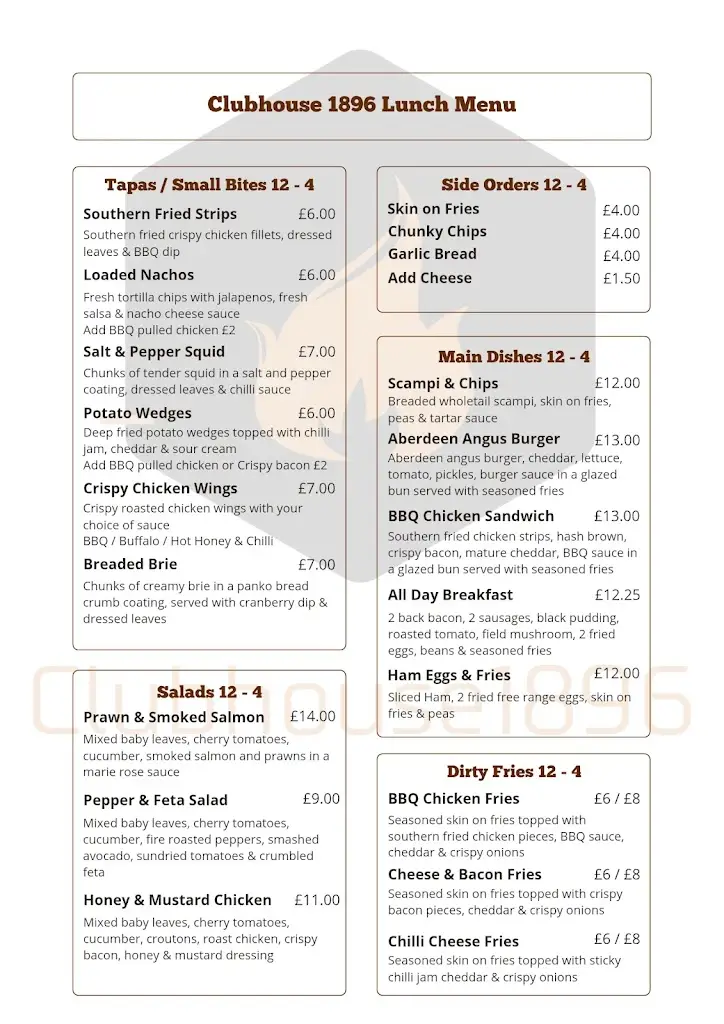 Menu_Clubhouse 1896_Blandford Forum_image_2