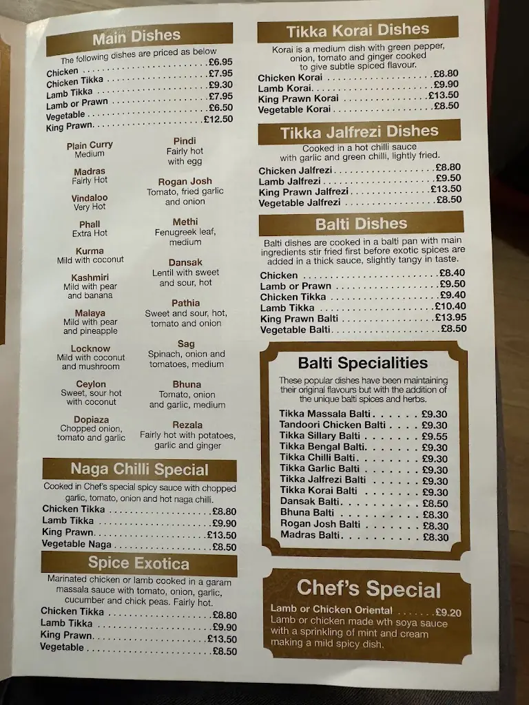 Menu_Spice India_Blandford Forum_image_1