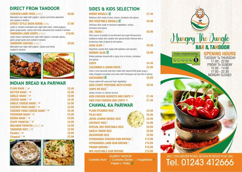 Menu_Hungry the Jungle_Bognor Regis_image_1
