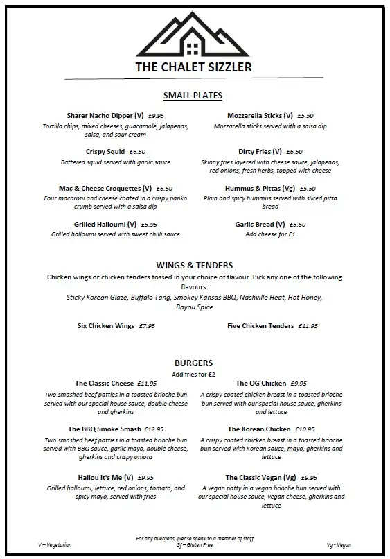 Menü_The Chalet Sizzler_Bishopstoke_Bild_1