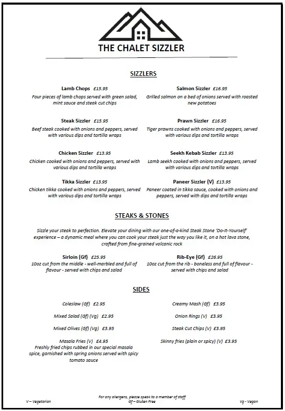 Menü_The Chalet Sizzler_Bishopstoke_Bild_2