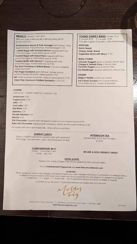 Menu_Moldy Fig at the Concorde_Bishopstoke_image_1