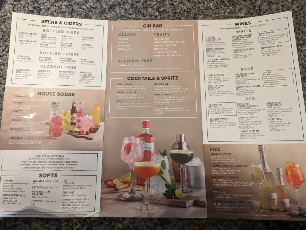 Menu_Harvester Swan Centre Eastleigh_Bishopstoke_image_2