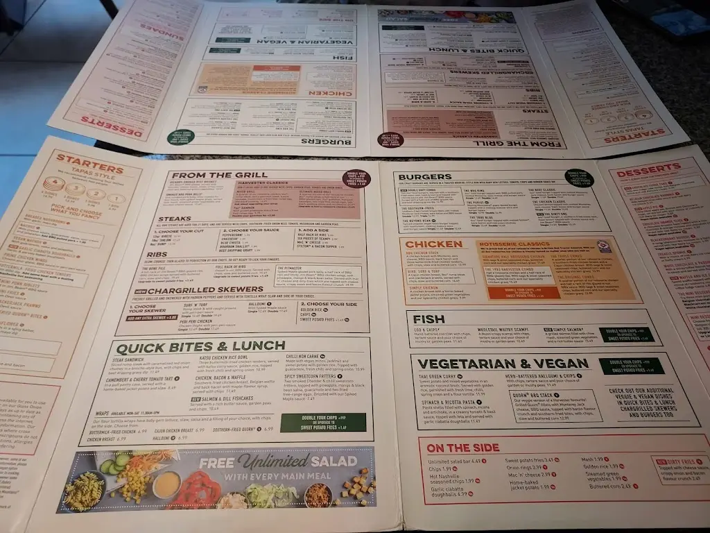 Menu_Harvester Swan Centre Eastleigh_Bishopstoke_image_3