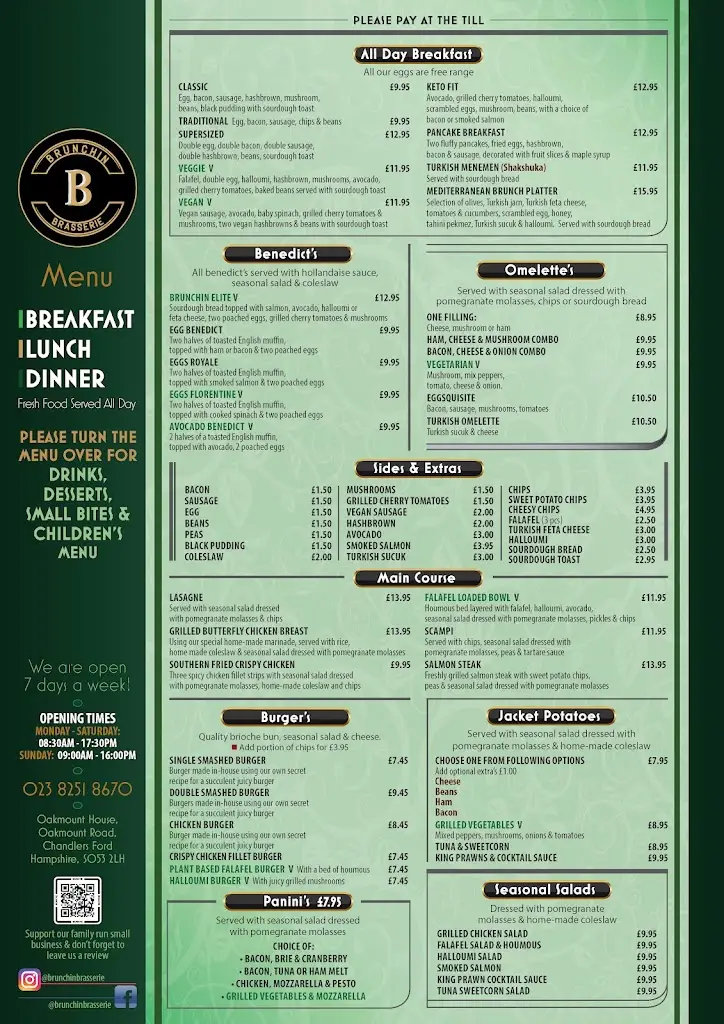 Menu_Brunchin Brasserie_Bishopstoke_image_1