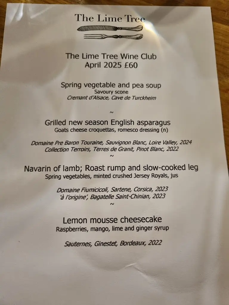 Menu_The Lime Tree Restaurant and Wine Bar_Bollington_image_1