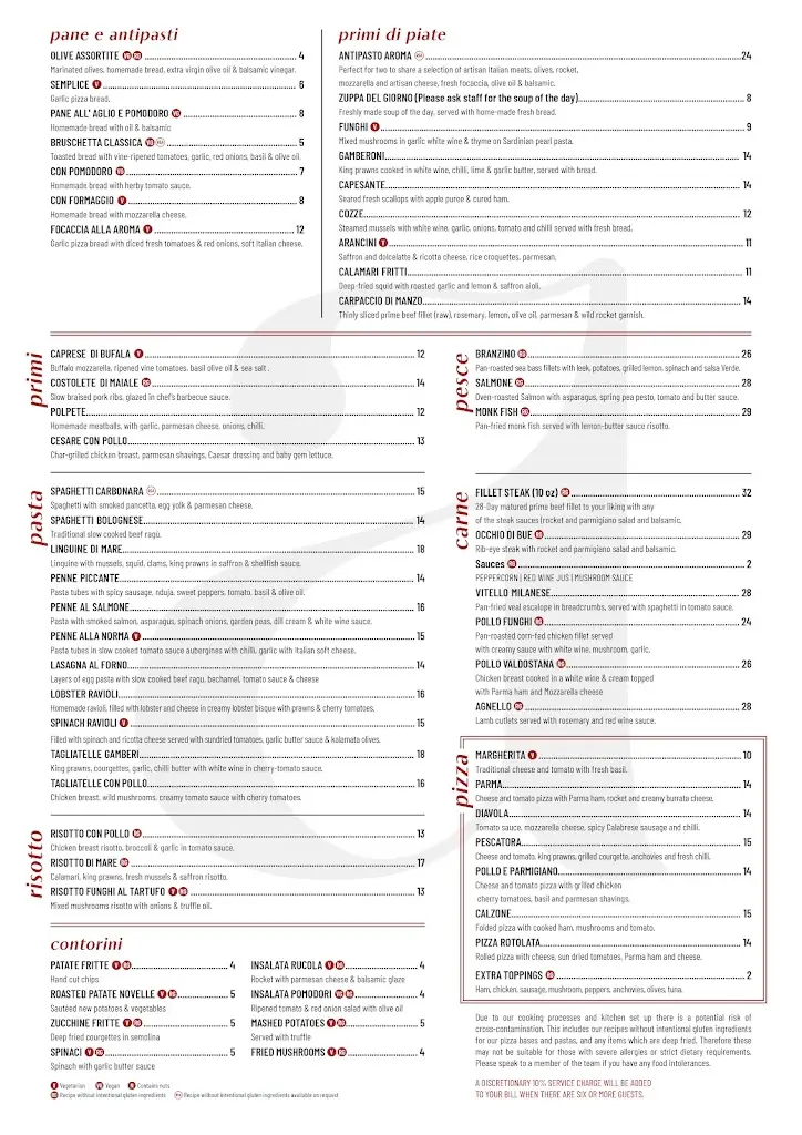 Menu_Aroma Bar and Ristorante - Bollington_Bollington_image_1
