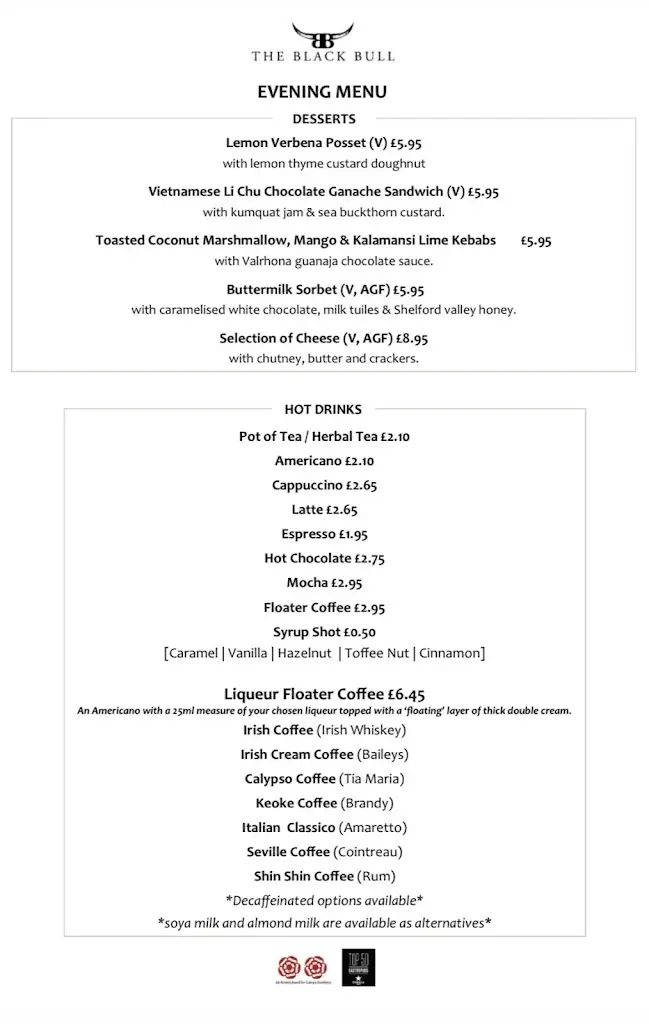 Menu_The Black Bull_Blidworth_image_2