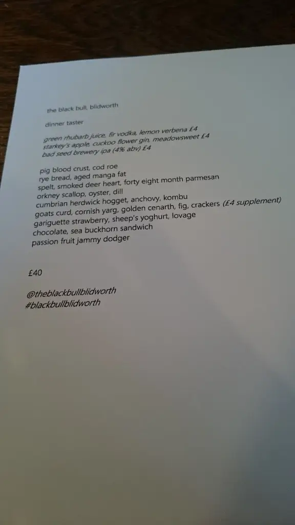 Menu_The Black Bull_Blidworth_image_3