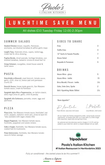 Menu_Paolo's Italian Kitchen_Borehamwood_image_2