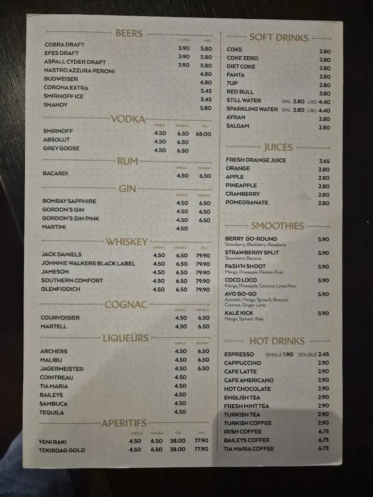 Menu_The Arch Restaurant_Borehamwood_immagine_2