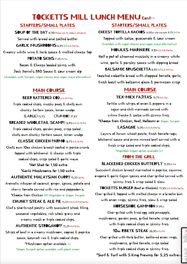 Menu_Tocketts Mill Country Park and Restaurant_Boosbeck_image_4