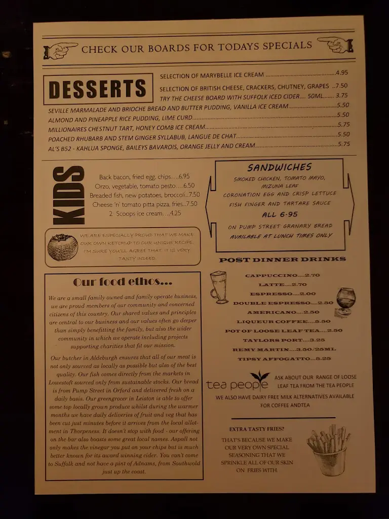 Menu_Parrot at Aldringham_Aldeburgh_image_3