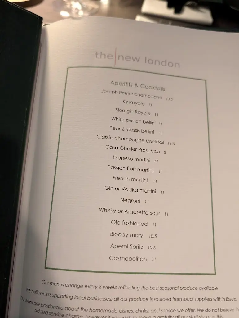 Menu_The New London_Boreham_image_1