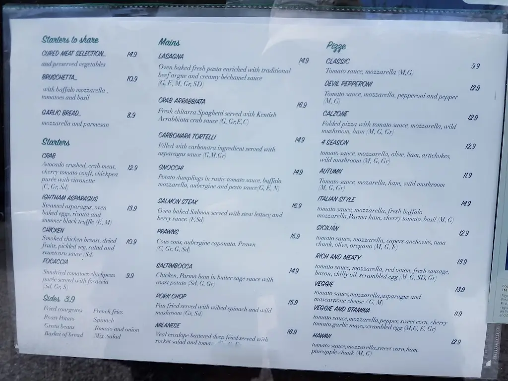 Menu_Perfetto Restaurant_Borough Green_image_1