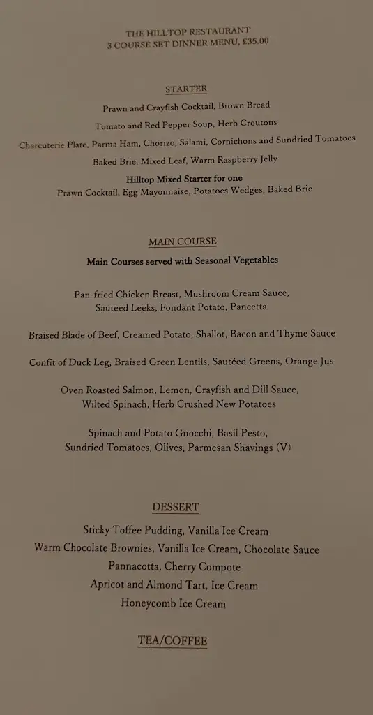 Menu_Hilltop Restaurant_Borough Green_image_1