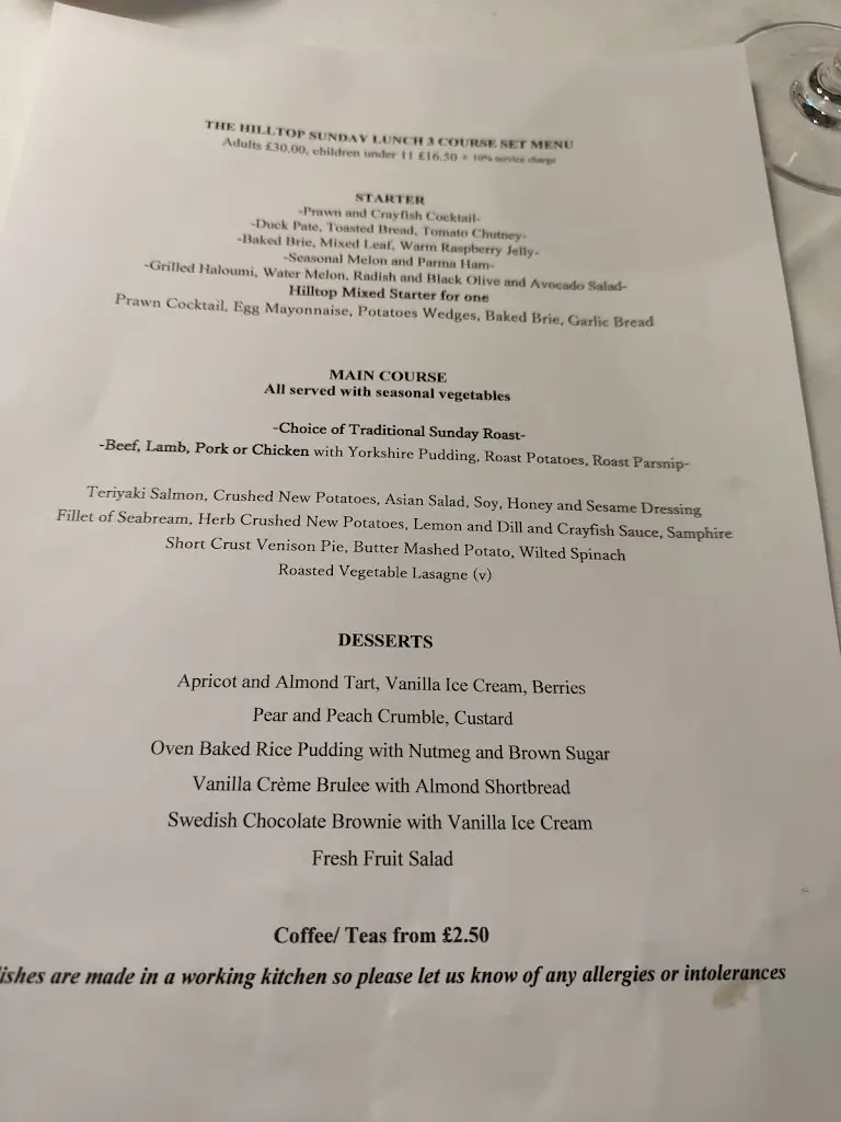 Menu_Hilltop Restaurant_Borough Green_image_2