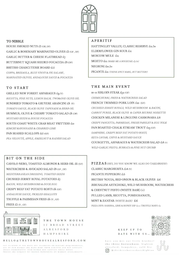 Menu_The Town House_Alresford_image_1