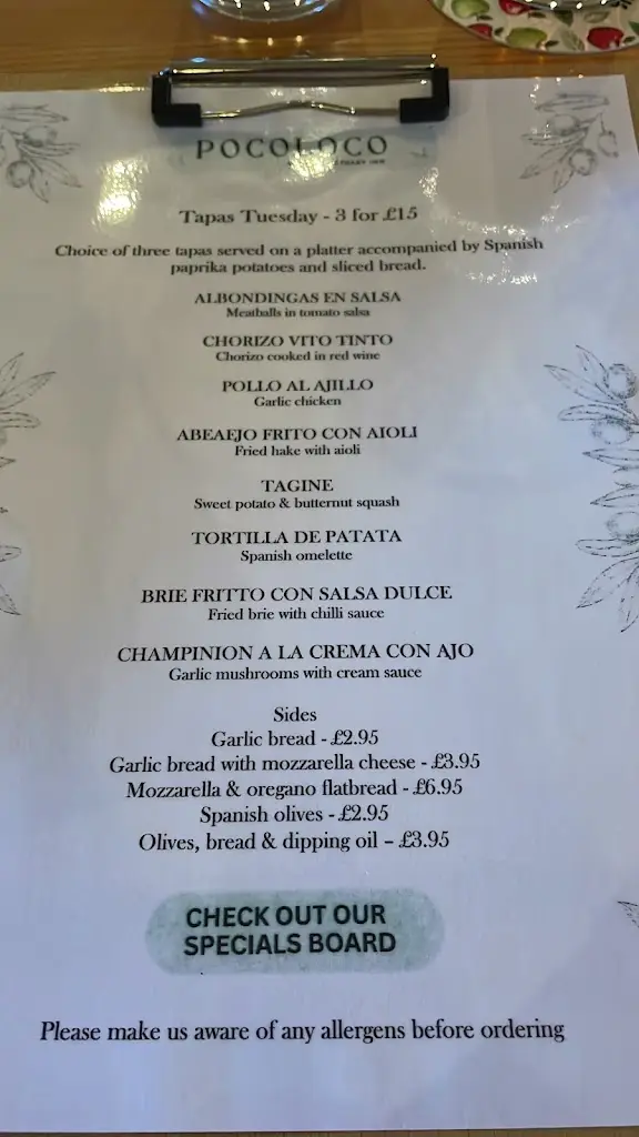 Menu_Sanctuary Inn_Bolsover_image_1