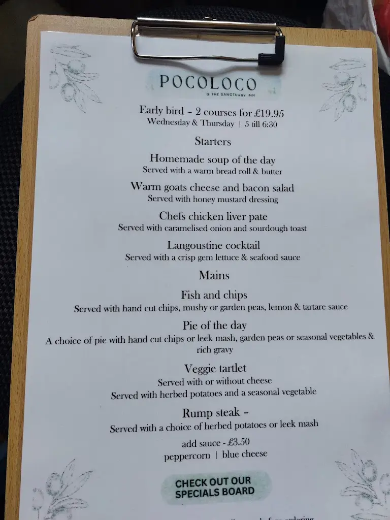 Menu_Sanctuary Inn_Bolsover_image_3