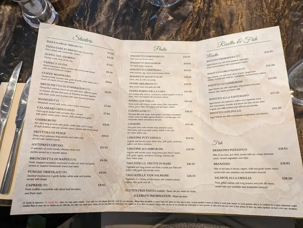 Menu_La Piccola - Italian Restaurant_Alresford_image_1