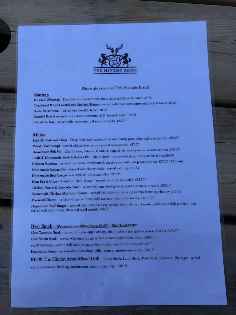 Menu_The Hinton Arms_Alresford_image_1
