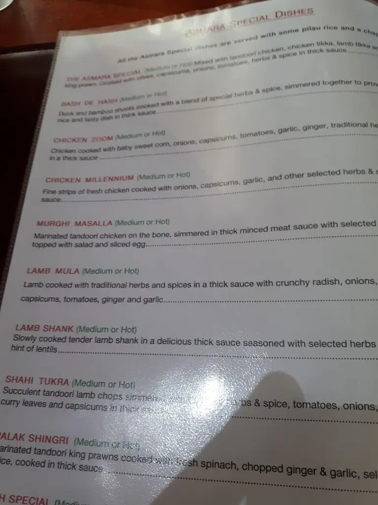 Menu_Asmara Indian Cuisine & Cocktail Lounge_Blyth_image_1