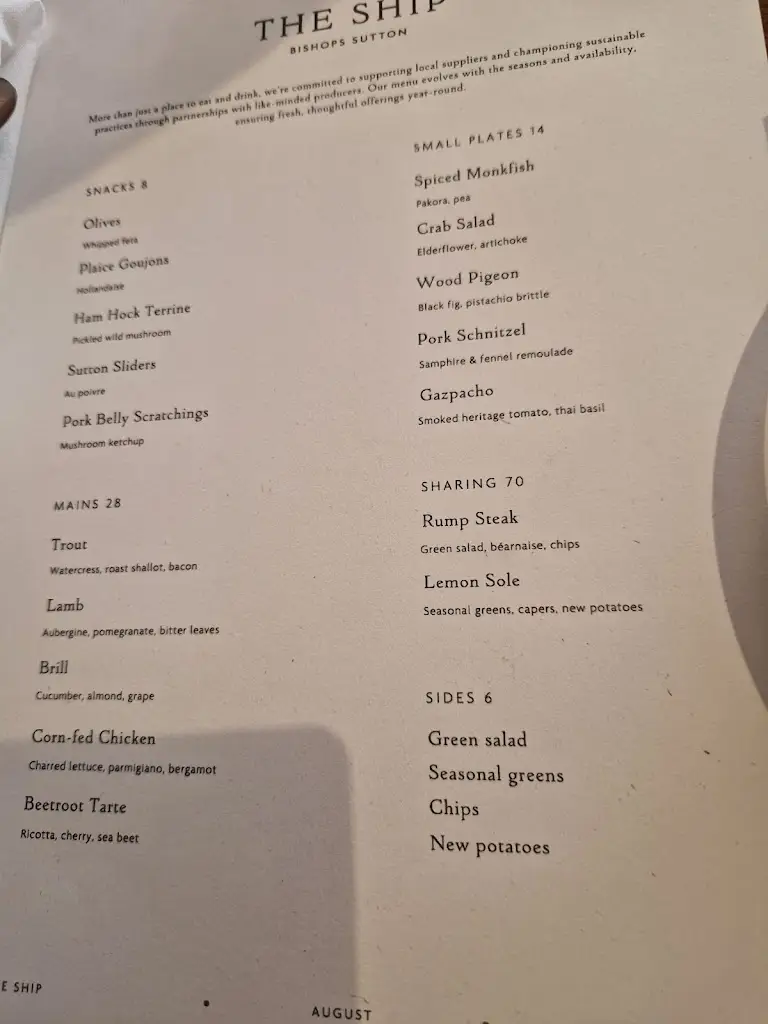 Menu_The Ship, Bishops Sutton_Alresford_image_1