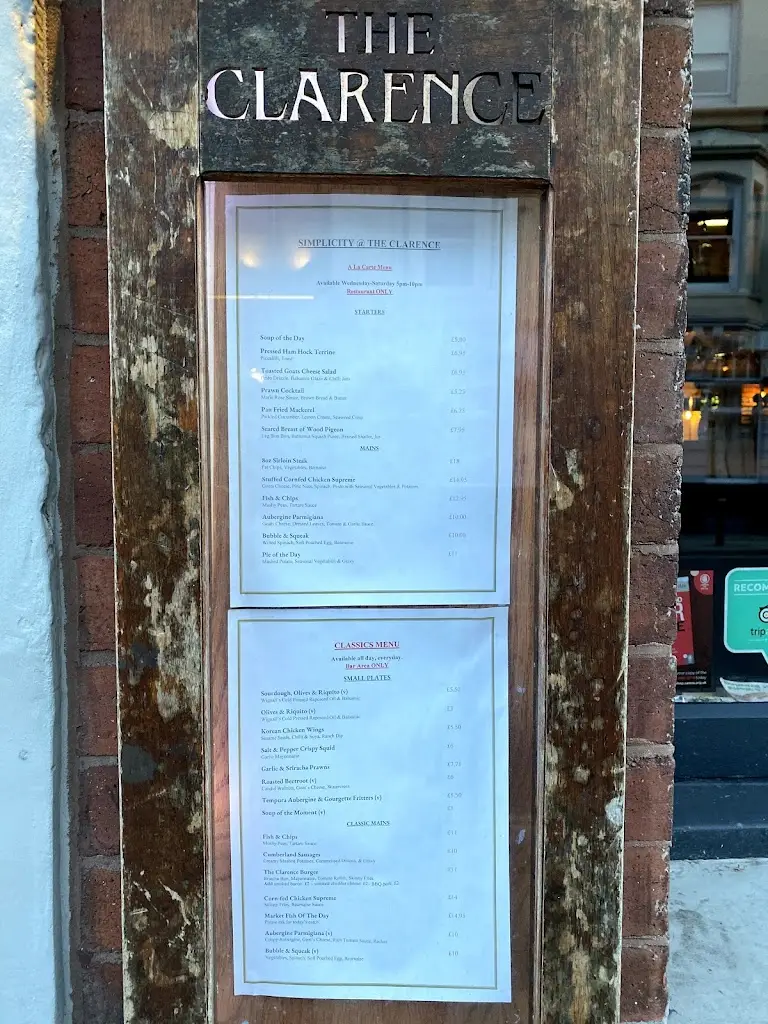 Menu_The Clarence_Borough of Bury_image_2