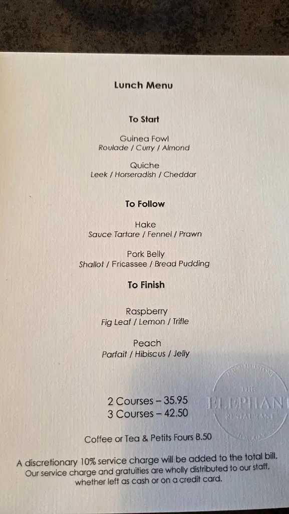 Menu_The Elephant Restaurant_Borough of Torbay_image_1