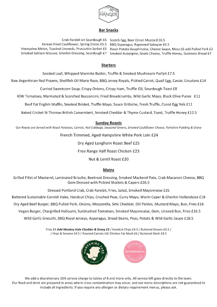 Menu_The Hanger Free House_Bordon_image_4