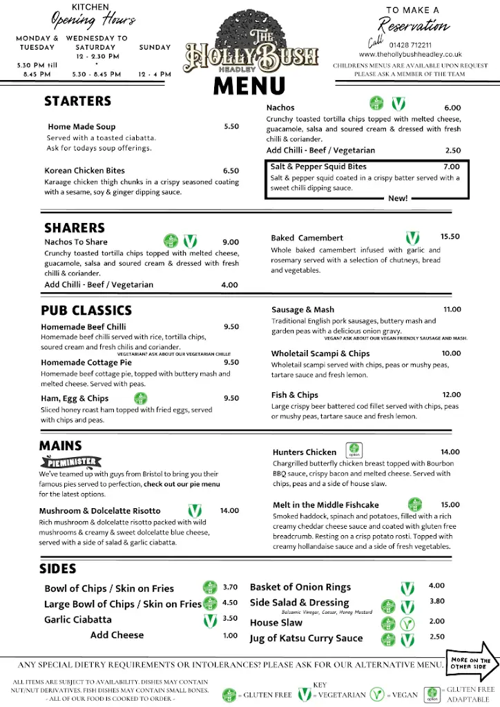 Menu_The Holly Bush_Bordon_image_2