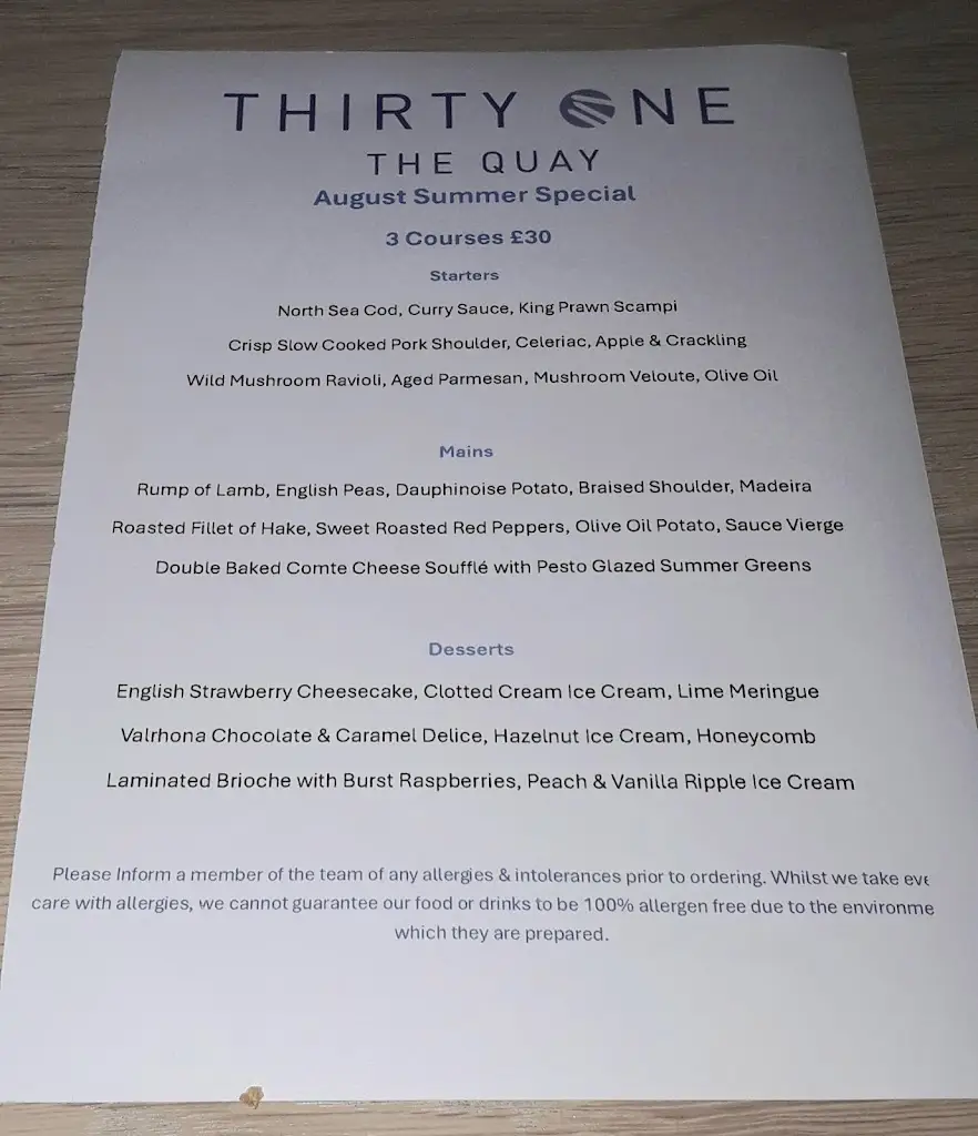 Menu_31 The Quay_Borough of North Tyneside_image_2