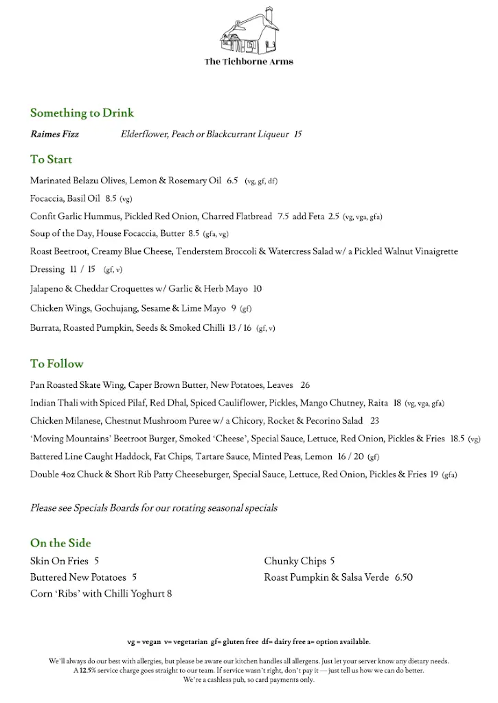 Menu_Tichborne Arms_Alresford_immagine_2