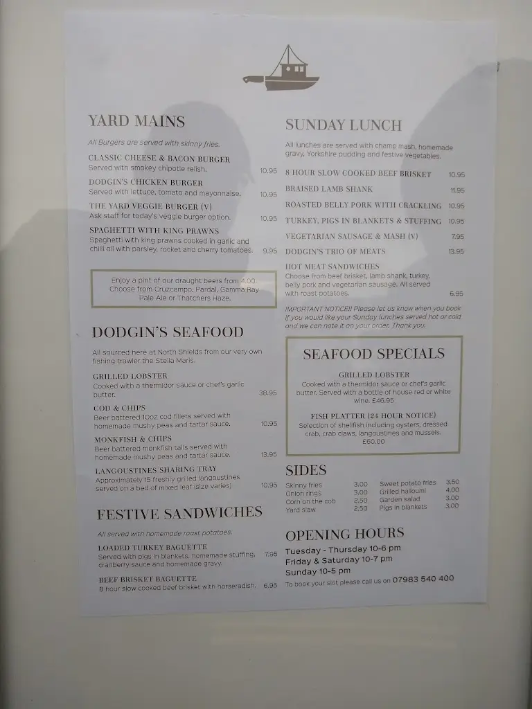Menu_Dodgin's Yard_Borough of North Tyneside_image_3