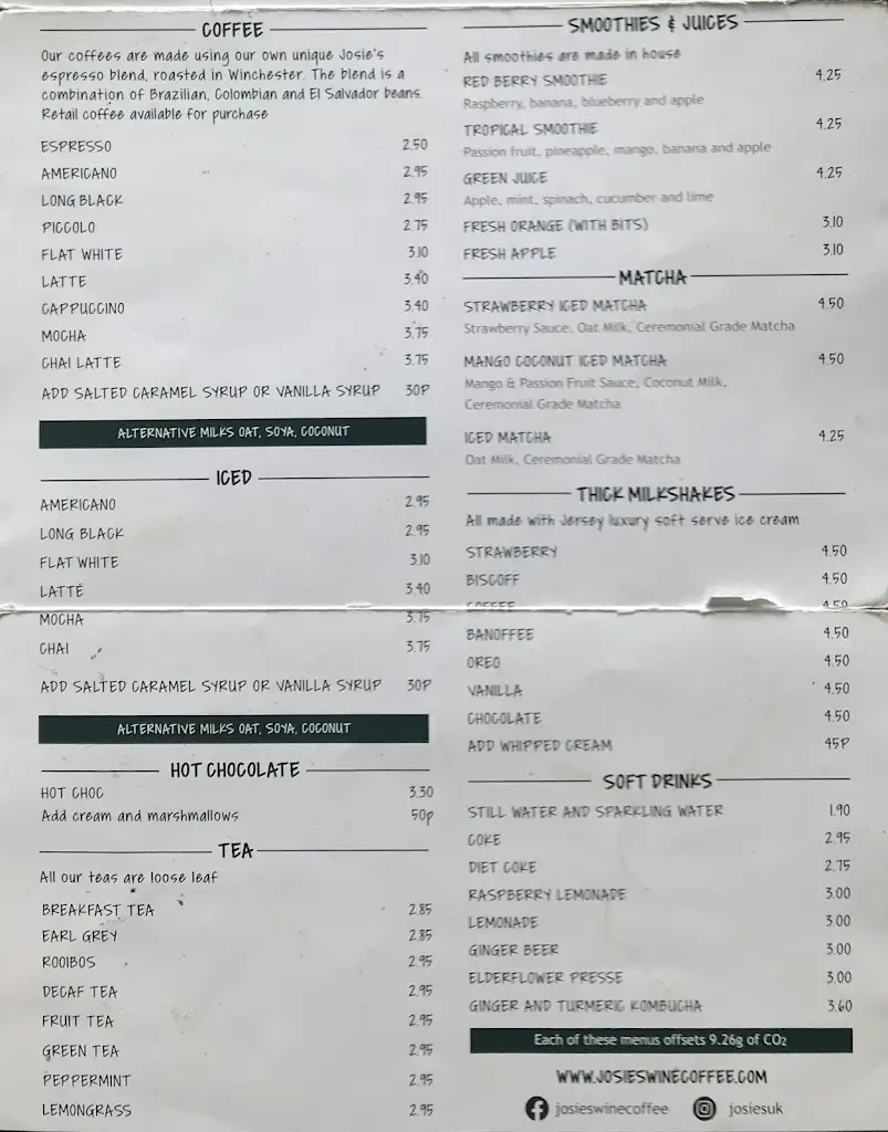 Menu_Josie's_Alresford_image_1