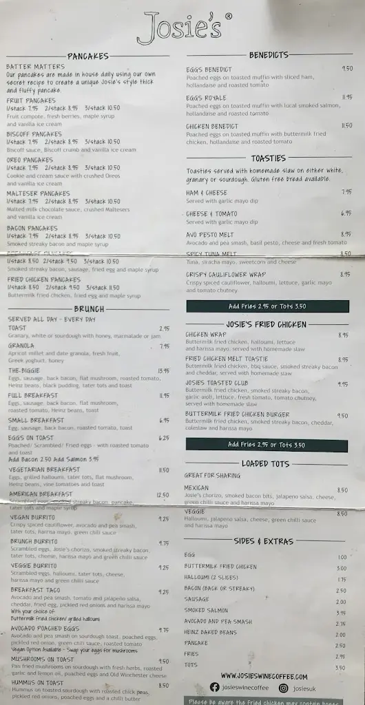 Menu_Josie's_Alresford_image_2
