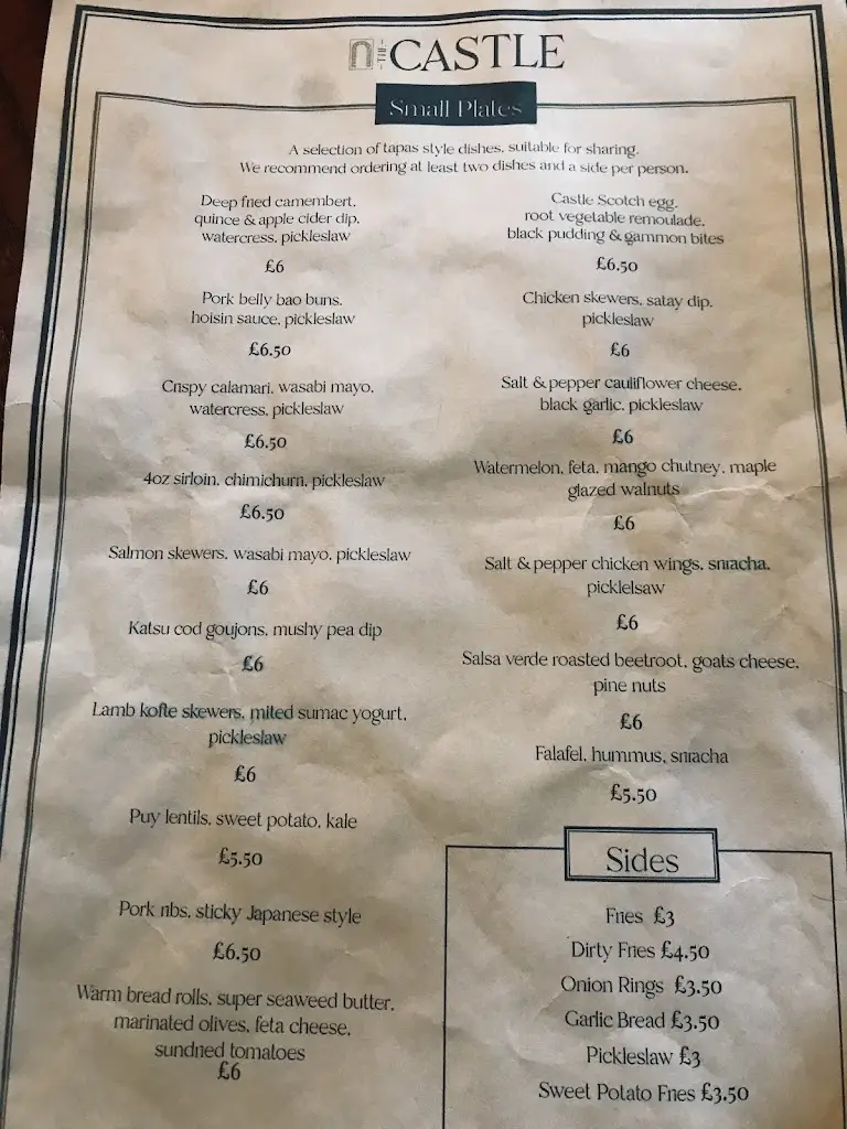 Menu_The Castle at Halton_Borough of Halton_image_1