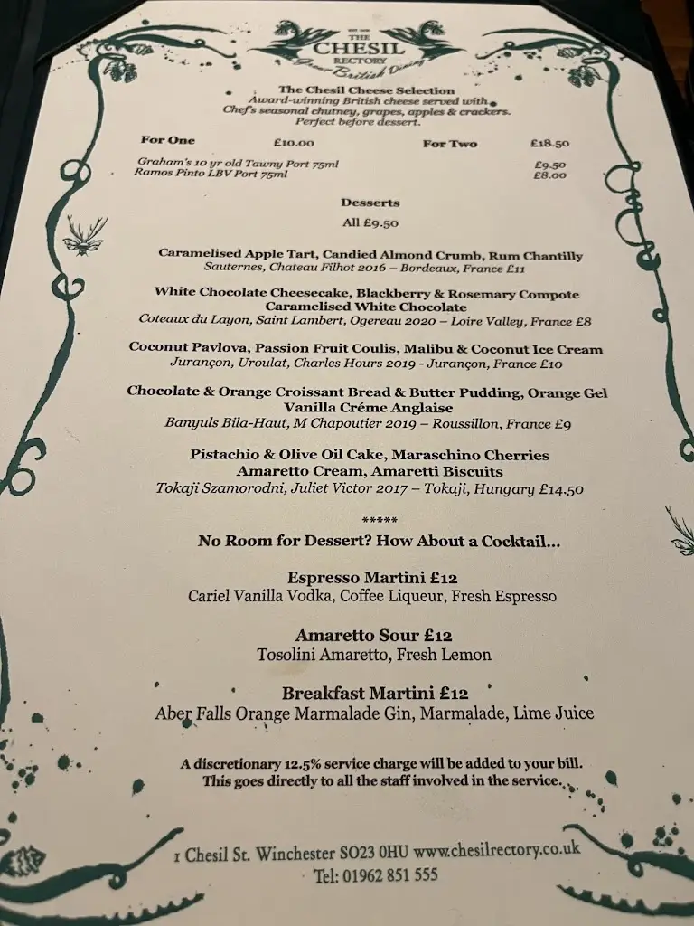 Menu_The Chesil Rectory_Alresford_image_1