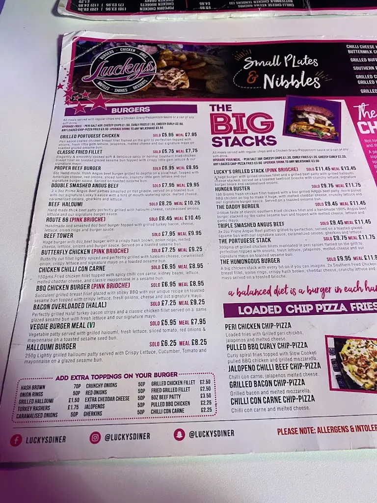 Menu_Lucky’s Diner Stockport_Borough of Stockport_image_1
