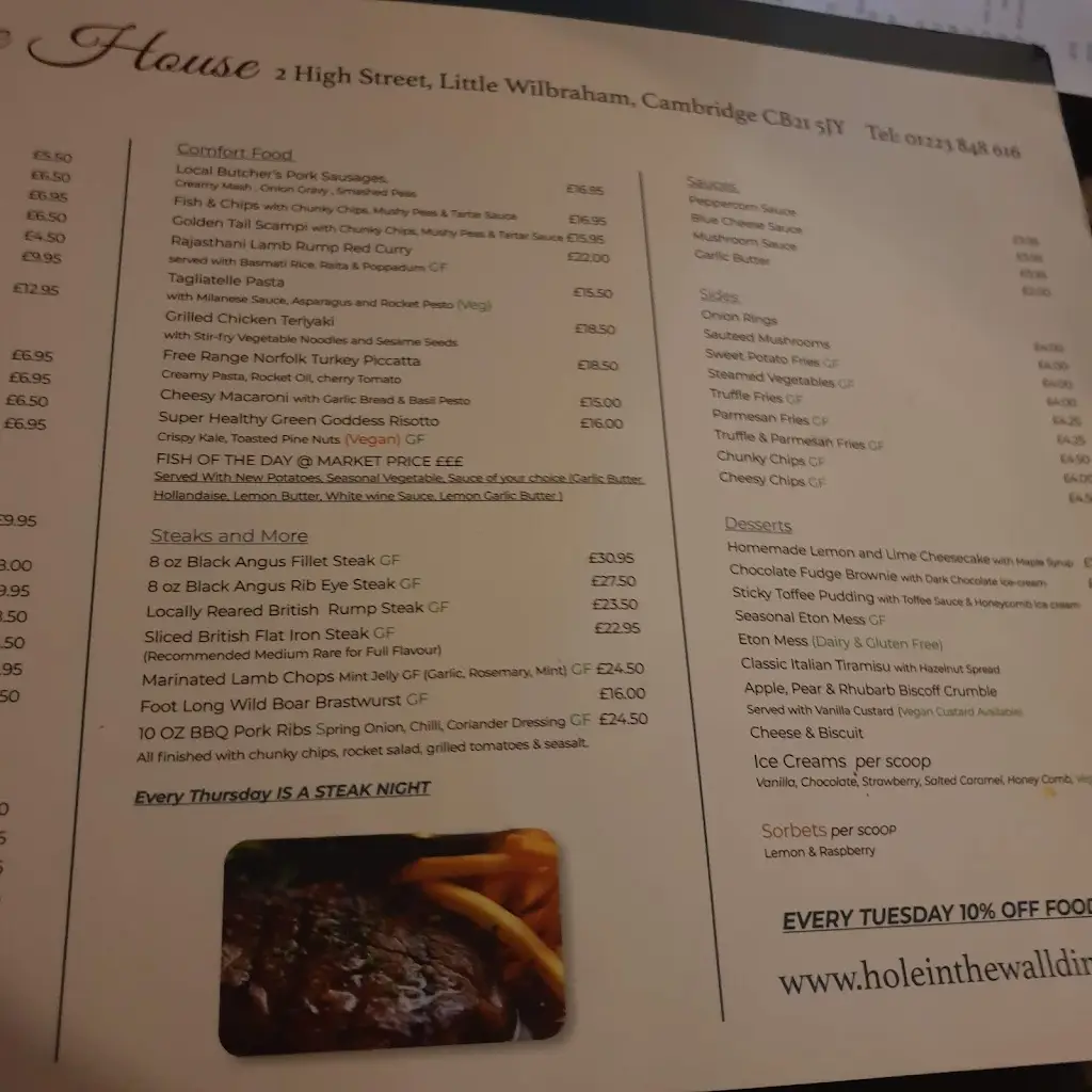 Menu_The Hole In The Wall_Bottisham_image_2