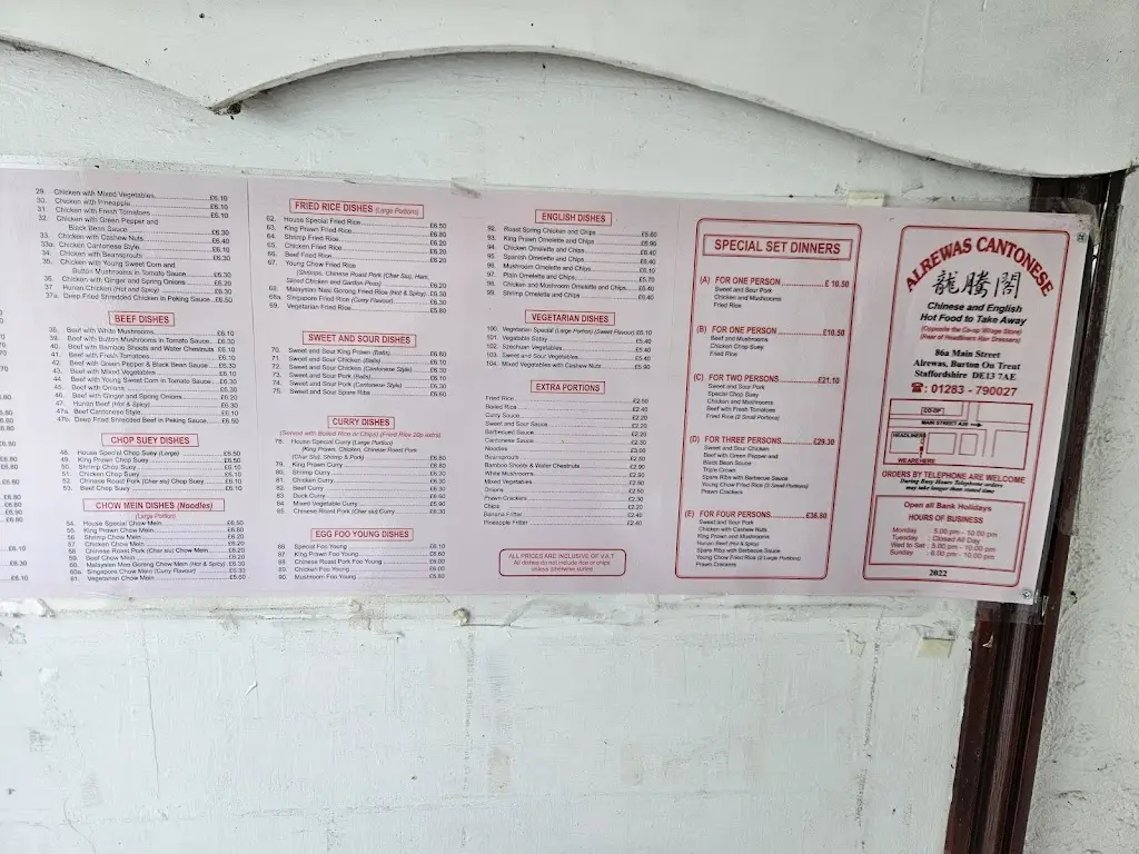 Menu_Alrewas Cantonese_Alrewas_immagine_3