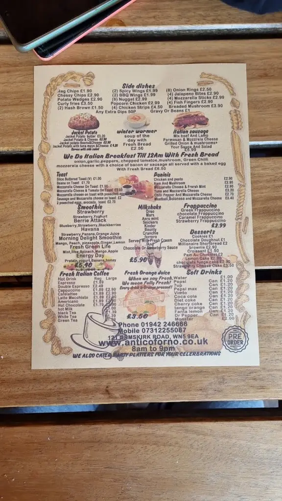 Menu_Antico Forno Wigan_Borough of Wigan_image_1