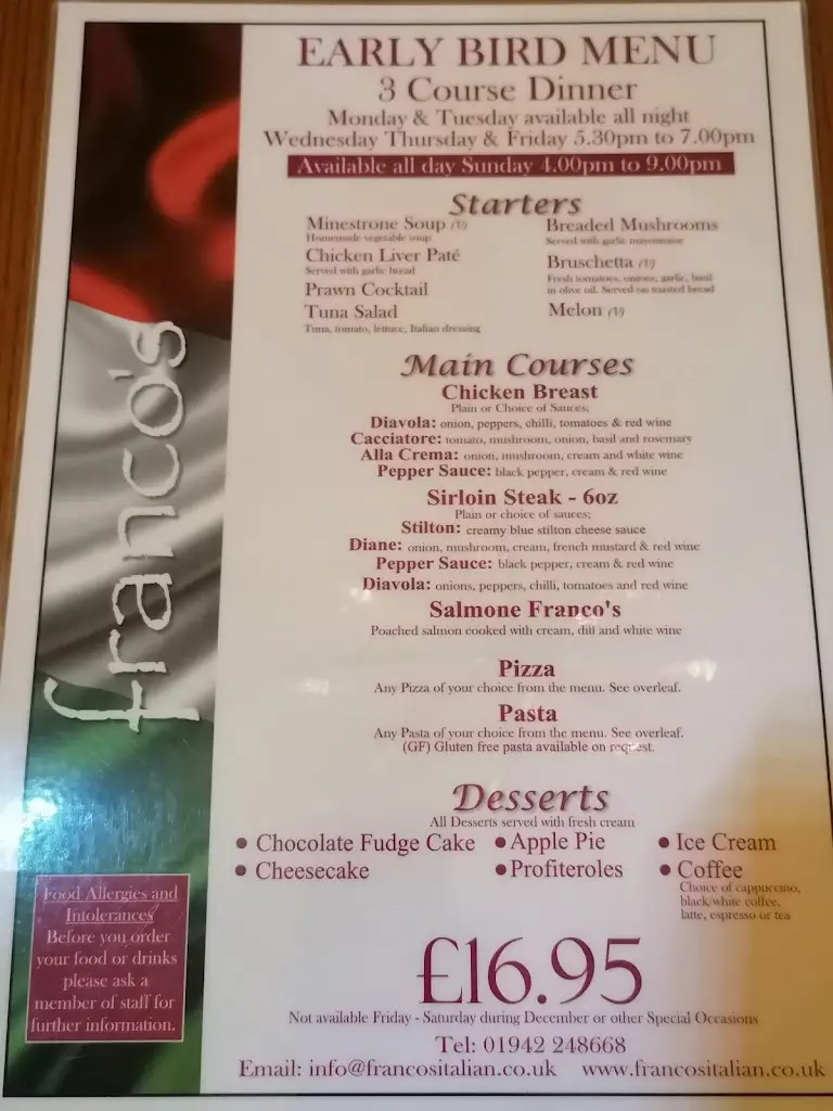 Menu_Francos_Borough of Wigan_immagine_2